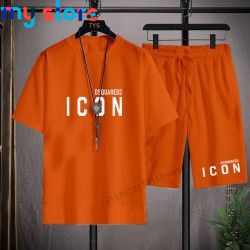 Hot Sale Summer Men's T-Shirt   Shorts Set Casual T-Shirt Sports Suit Letter Printed Short Sleeve Top 2023 Cotton Sportswear 4 -