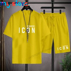 Hot Sale Summer Men's T-Shirt   Shorts Set Casual T-Shirt Sports Suit Letter Printed Short Sleeve Top 2023 Cotton Sportswear 5 -