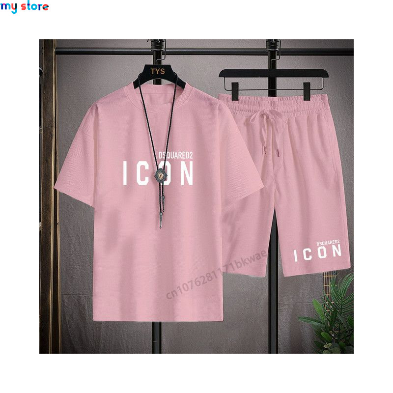 Hot Sale Summer Men's T-Shirt   Shorts Set Casual T-Shirt Sports Suit Letter Printed Short Sleeve Top 2023 Cotton Sportswear 6 -
