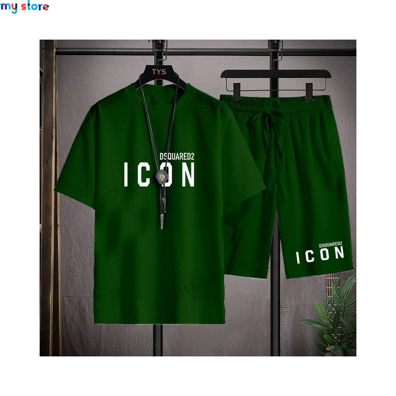 Hot Sale Summer Men's T-Shirt   Shorts Set Casual T-Shirt Sports Suit Letter Printed Short Sleeve Top 2023 Cotton Sportswear 10 