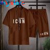 Hot Sale Summer Men's T-Shirt   Shorts Set Casual T-Shirt Sports Suit Letter Printed Short Sleeve Top 2023 Cotton Sportswear 11 