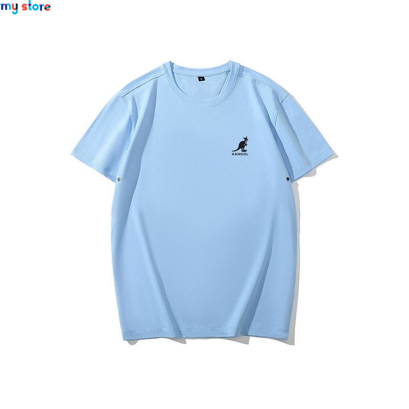 KANGOL Brand Men's Ice Cool Cotton Breathable High Elasticity Moisture wicking Solid Color Plus Size Short Sleeve 2 - My shop 