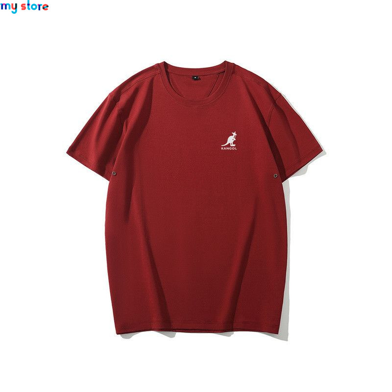 KANGOL Brand Men's Ice Cool Cotton Breathable High Elasticity Moisture wicking Solid Color Plus Size Short Sleeve 4 - My shop 