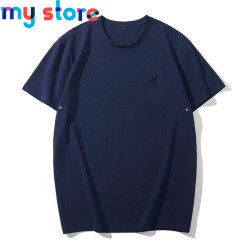 KANGOL Brand Men's Ice Cool Cotton Breathable High Elasticity Moisture wicking Solid Color Plus Size Short Sleeve 5 - My shop 