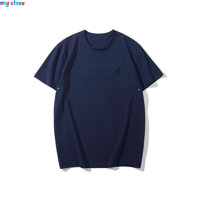 KANGOL Brand Men's Ice Cool Cotton Breathable High Elasticity Moisture wicking Solid Color Plus Size Short Sleeve 5 - My shop 