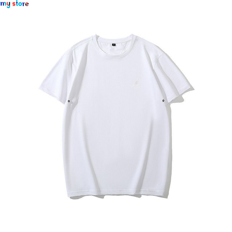 KANGOL Brand Men's Ice Cool Cotton Breathable High Elasticity Moisture wicking Solid Color Plus Size Short Sleeve 6 - My shop 