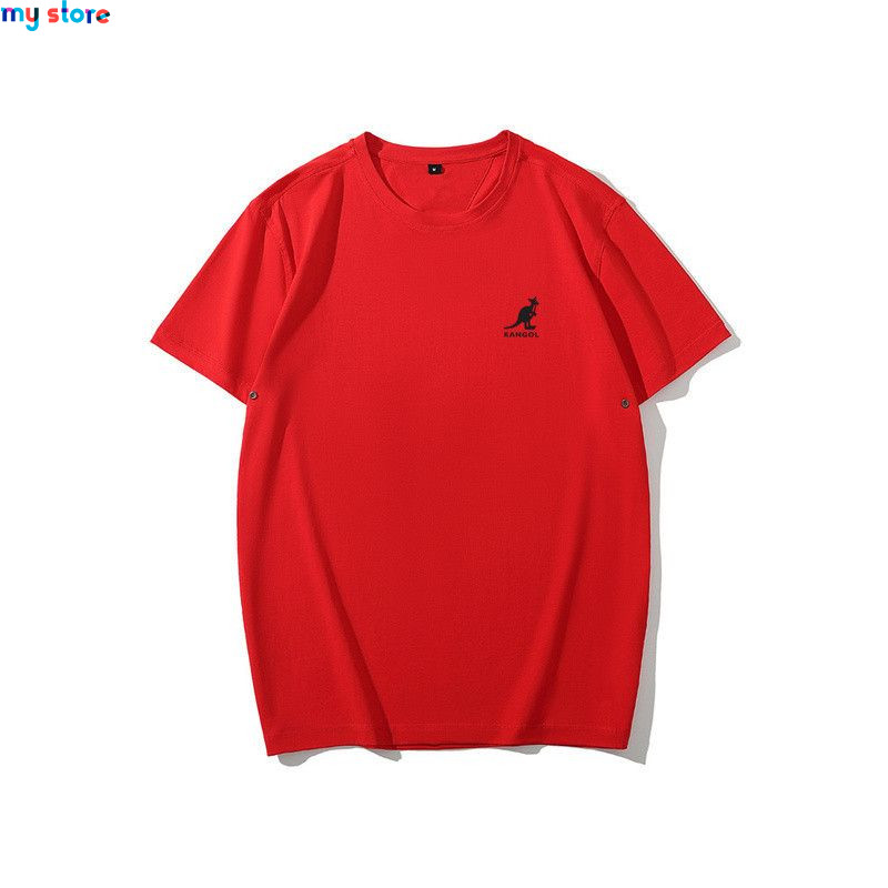 KANGOL Brand Men's Ice Cool Cotton Breathable High Elasticity Moisture wicking Solid Color Plus Size Short Sleeve 9 - My shop 