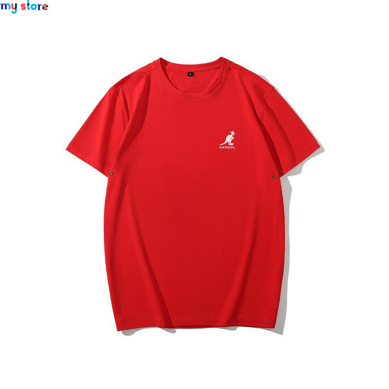 KANGOL Brand Men's Ice Cool Cotton Breathable High Elasticity Moisture wicking Solid Color Plus Size Short Sleeve 10 - My shop 