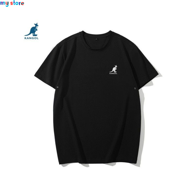 KANGOL Brand Men's Ice Cool Cotton Breathable High Elasticity Moisture wicking Solid Color Plus Size Short Sleeve 11 - My shop 