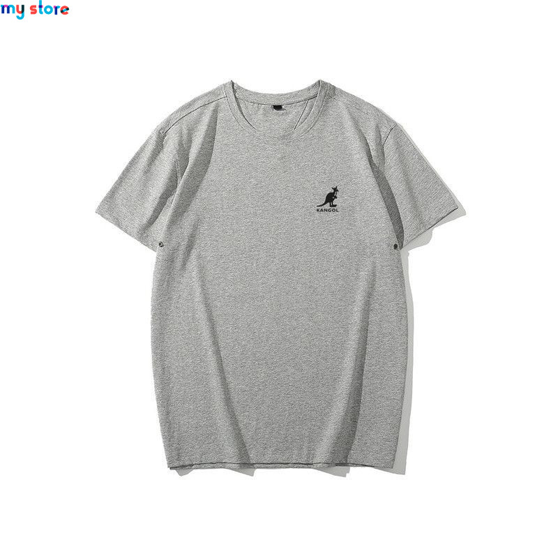 KANGOL Brand Men's Ice Cool Cotton Breathable High Elasticity Moisture wicking Solid Color Plus Size Short Sleeve 12 - My shop 