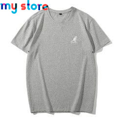 KANGOL Brand Men's Ice Cool Cotton Breathable High Elasticity Moisture wicking Solid Color Plus Size Short Sleeve 13 - My shop 