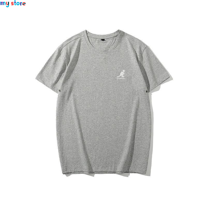 KANGOL Brand Men's Ice Cool Cotton Breathable High Elasticity Moisture wicking Solid Color Plus Size Short Sleeve 13 - My shop 