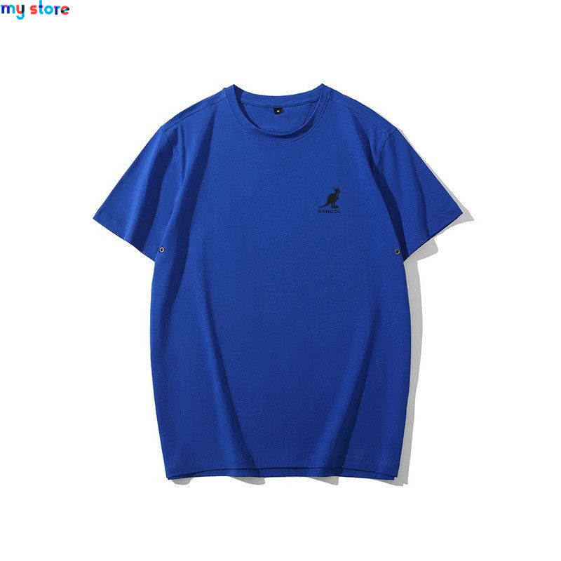 KANGOL Brand Men's Ice Cool Cotton Breathable High Elasticity Moisture wicking Solid Color Plus Size Short Sleeve 14 - My shop 