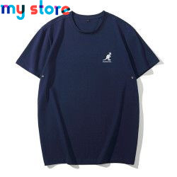 KANGOL Brand Men's Ice Cool Cotton Breathable High Elasticity Moisture wicking Solid Color Plus Size Short Sleeve 15 - My shop 