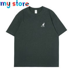 KANGOL Brand Men's T-Shirt Cotton High Quality Short Sleeve Men's T-Shirt Solid Casual Men's Shirt Black Black Green 1 - My shop