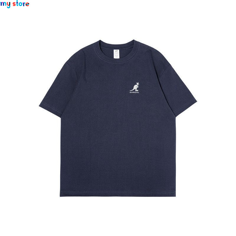 KANGOL Brand Men's T-Shirt Cotton High Quality Short Sleeve Men's T-Shirt Solid Casual Men's Shirt Black Black Green 5 - My shop