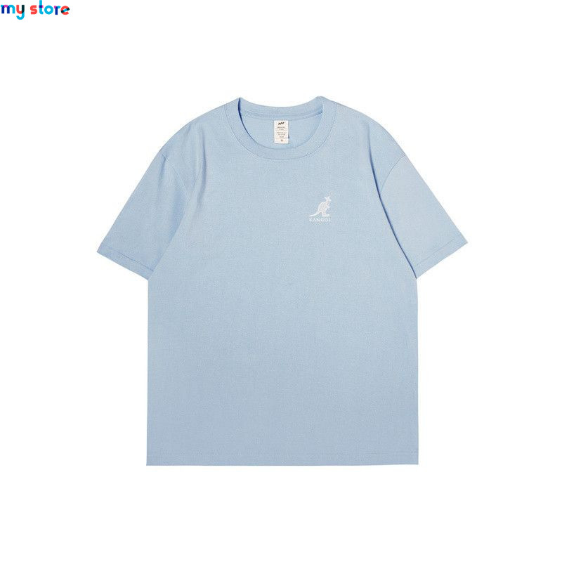 KANGOL Brand Men's T-Shirt Cotton High Quality Short Sleeve Men's T-Shirt Solid Casual Men's Shirt Black Black Green 8 - My shop