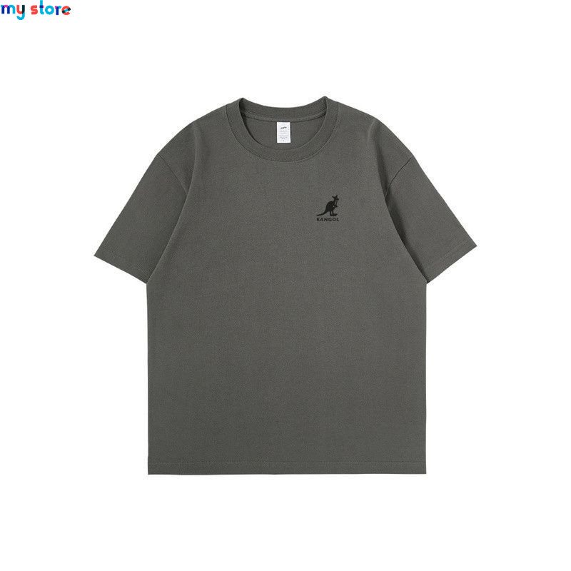 KANGOL Brand Men's T-Shirt Cotton High Quality Short Sleeve Men's T-Shirt Solid Casual Men's Shirt Black Black Green 9 - My shop