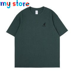 KANGOL Brand Men's T-Shirt Cotton High Quality Short Sleeve Men's T-Shirt Solid Casual Men's Shirt Black Black Green 21 - My sho
