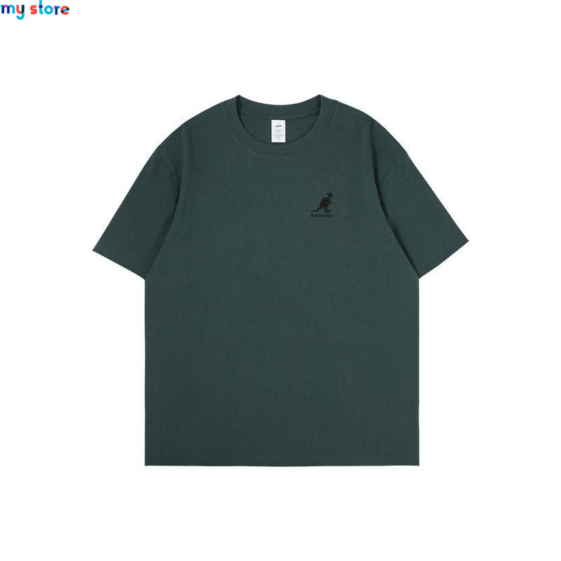 KANGOL Brand Men's T-Shirt Cotton High Quality Short Sleeve Men's T-Shirt Solid Casual Men's Shirt Black Black Green 21 - My sho