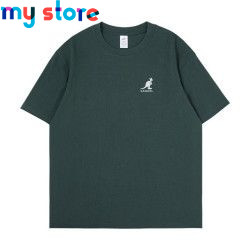 KANGOL Brand Men's T-Shirt Cotton High Quality Short Sleeve Men's T-Shirt Solid Casual Men's Shirt Black Black Green 22 - My sho