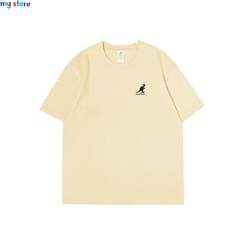 KANGOL Brand Men's T-Shirt Cotton High Quality Short Sleeve Men's T-Shirt Solid Casual Men's Shirt Black Black Green 30 - My sho