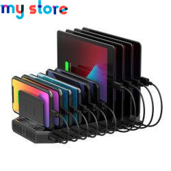 Unitek USB Charging Station 10 Ports USB Fast Charge Docking for iPad iPhone Tablet 60W Multi Device Charger with Smart IC Tech 