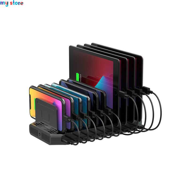 Unitek USB Charging Station 10 Ports USB Fast Charge Docking for iPad iPhone Tablet 60W Multi Device Charger with Smart IC Tech 