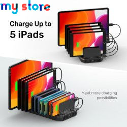 Unitek USB Charging Station 10 Ports USB Fast Charge Docking for iPad iPhone Tablet 60W Multi Device Charger with Smart IC Tech 