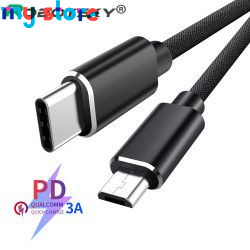 USB Type C To Micro USB 5A Fast Charging Adapter Cable PD 100W QC4.0 Quick Charger Data Cable For Macbook Samsung Xiaomi Huawei 