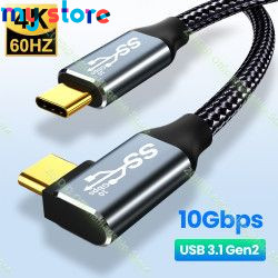 USB Type C to USB C 3.1 Gen2 10Gbps Cable PD 100W 5A QC4.0 3.0 Fast Charging Cable For MacBook 4k 60Hz Type C Video Cable 1/2/3M