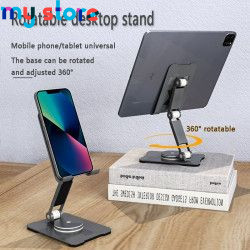 360 Rotate Metal Desk Mobile Phone Holder Stand For iPhone iPad Xiaomi Adjustable Desktop Tablet Holderl Table Cell Phone Stand 