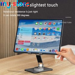 360 Rotate Metal Desk Mobile Phone Holder Stand For iPhone iPad Xiaomi Adjustable Desktop Tablet Holderl Table Cell Phone Stand 
