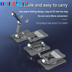 360 Rotate Metal Desk Mobile Phone Holder Stand For iPhone iPad Xiaomi Adjustable Desktop Tablet Holderl Table Cell Phone Stand 