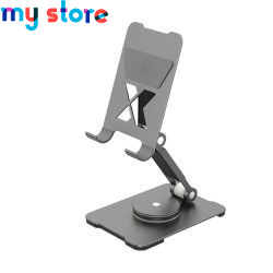 360 Rotate Metal Desk Mobile Phone Holder Stand For iPhone iPad Xiaomi Adjustable Desktop Tablet Holderl Table Cell Phone Stand 