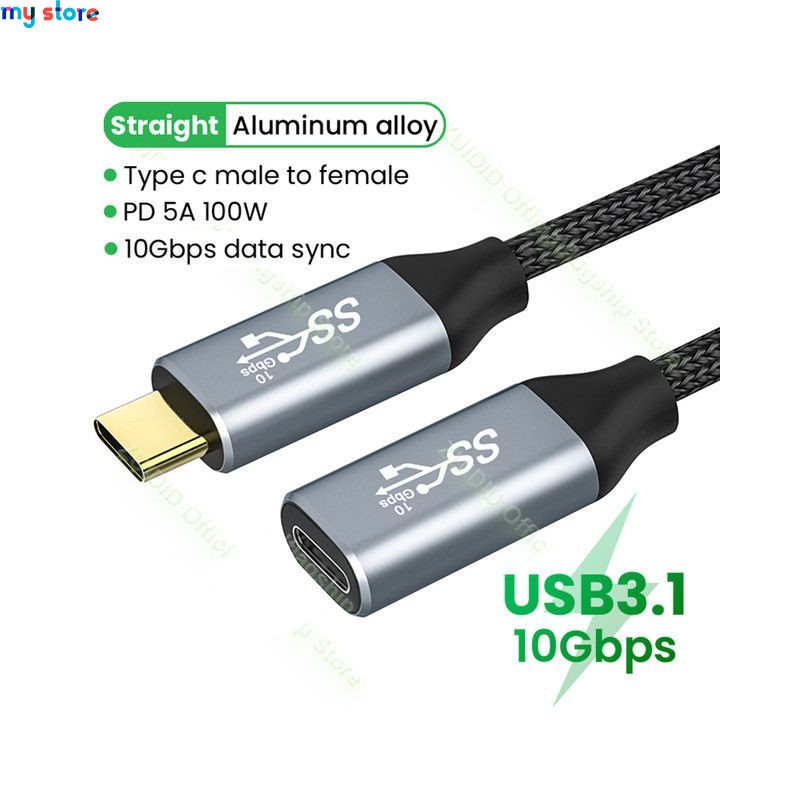 USB C 3.1 Gen2 10Gbps Extension Cable Type C to C PD 100W QC4.0 3.0 5A Fast Charging Cable For MacBook Pro 4k 60Hz Video Cable 2