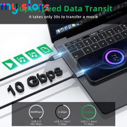 USB C 3.1 Gen2 10Gbps Extension Cable Type C to C PD 100W QC4.0 3.0 5A Fast Charging Cable For MacBook Pro 4k 60Hz Video Cable 6