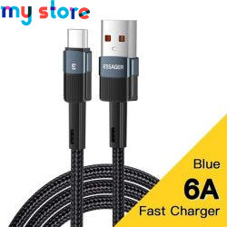 Essager 6A Type C USB Cable Fast Charging For Huawei P40 Pro P30 66W Wire Charger Data Cord For Samsung S21 Ultra S20 Poco 2 - M