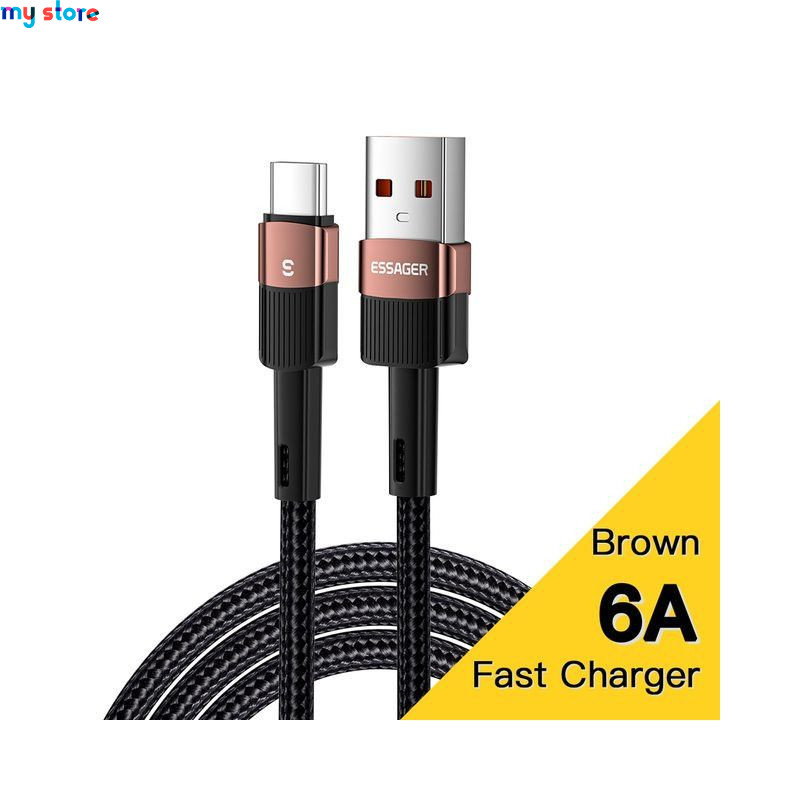 Essager 6A Type C USB Cable Fast Charging For Huawei P40 Pro P30 66W Wire Charger Data Cord For Samsung S21 Ultra S20 Poco 3 - M