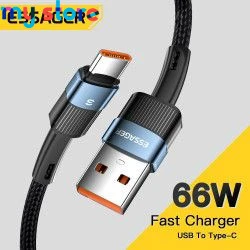 Essager 6A Type C USB Cable Fast Charging For Huawei P40 Pro P30 66W Wire Charger Data Cord For Samsung S21 Ultra S20 Poco 4 - M