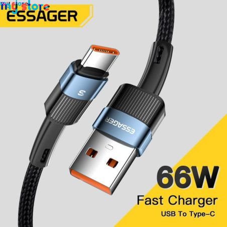 Essager 6A Type C USB Cable Fast Charging For Huawei P40 Pro P30 66W Wire Charger Data Cord For Samsung S21 Ultra S20 Poco 4 - M