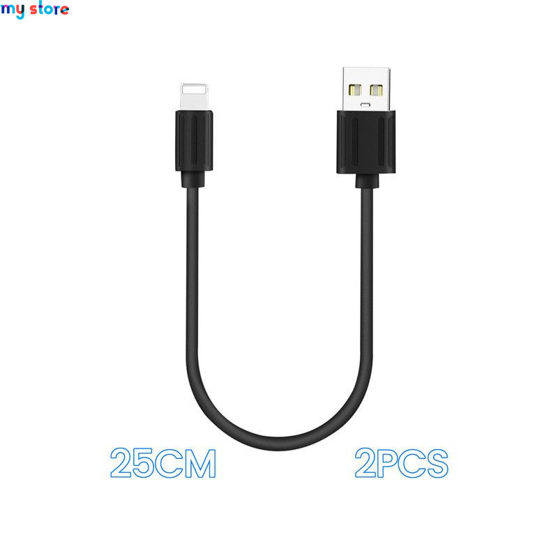 Portable 30cm USB Data Cable USB A To 8Pin 2.4A Fast Charging Kable Safe TPE Phone Charge Short Cord For iPhone 14 13 12 Pro Max