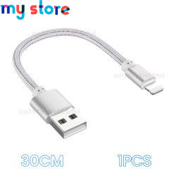 Portable 30cm USB Data Cable USB A To 8Pin 2.4A Fast Charging Kable Safe TPE Phone Charge Short Cord For iPhone 14 13 12 Pro Max
