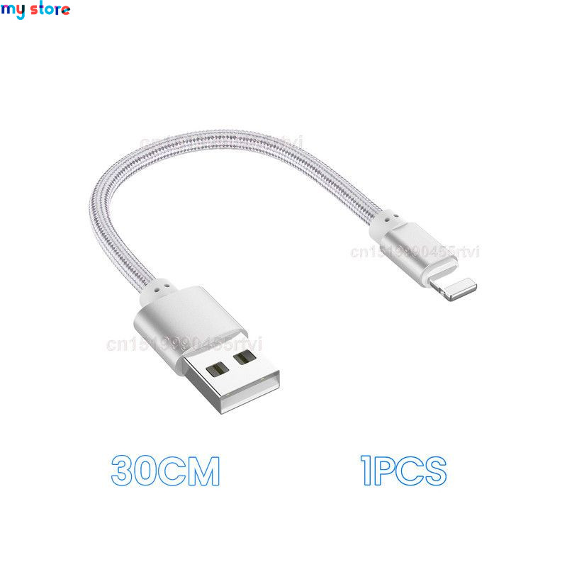 Portable 30cm USB Data Cable USB A To 8Pin 2.4A Fast Charging Kable Safe TPE Phone Charge Short Cord For iPhone 14 13 12 Pro Max