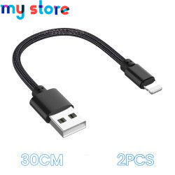 Portable 30cm USB Data Cable USB A To 8Pin 2.4A Fast Charging Kable Safe TPE Phone Charge Short Cord For iPhone 14 13 12 Pro Max