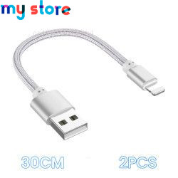 Portable 30cm USB Data Cable USB A To 8Pin 2.4A Fast Charging Kable Safe TPE Phone Charge Short Cord For iPhone 14 13 12 Pro Max