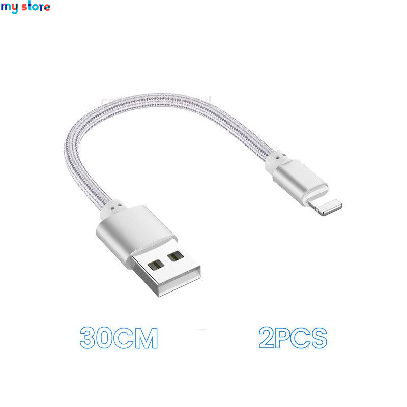 Portable 30cm USB Data Cable USB A To 8Pin 2.4A Fast Charging Kable Safe TPE Phone Charge Short Cord For iPhone 14 13 12 Pro Max