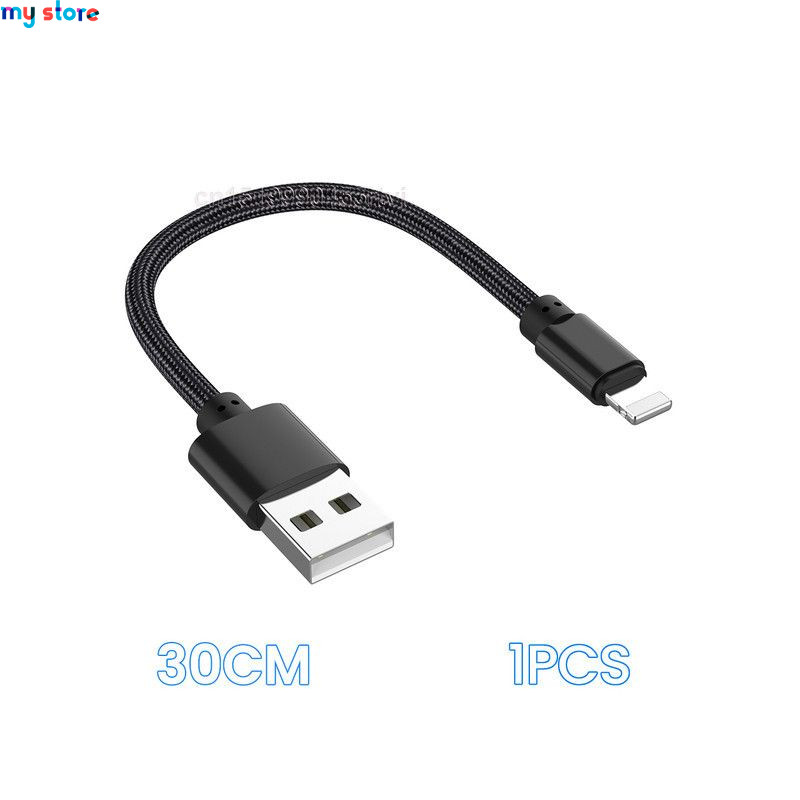 Portable 30cm USB Data Cable USB A To 8Pin 2.4A Fast Charging Kable Safe TPE Phone Charge Short Cord For iPhone 14 13 12 Pro Max