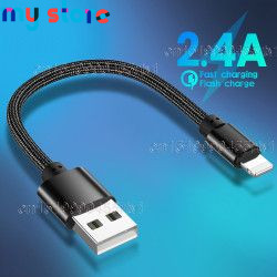 Portable 30cm USB Data Cable USB A To 8Pin 2.4A Fast Charging Kable Safe TPE Phone Charge Short Cord For iPhone 14 13 12 Pro Max