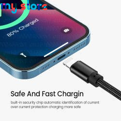 Portable 30cm USB Data Cable USB A To 8Pin 2.4A Fast Charging Kable Safe TPE Phone Charge Short Cord For iPhone 14 13 12 Pro Max